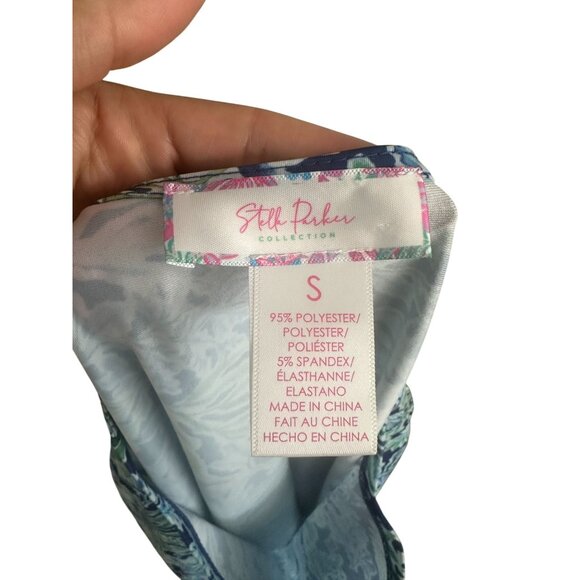 STELLA PARKER Blue Botanical Print Long Sleeve top Size S - Picture 6 of 6